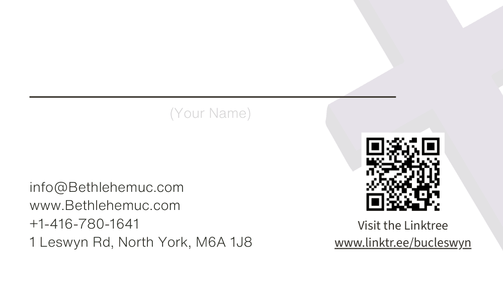 General business card — back